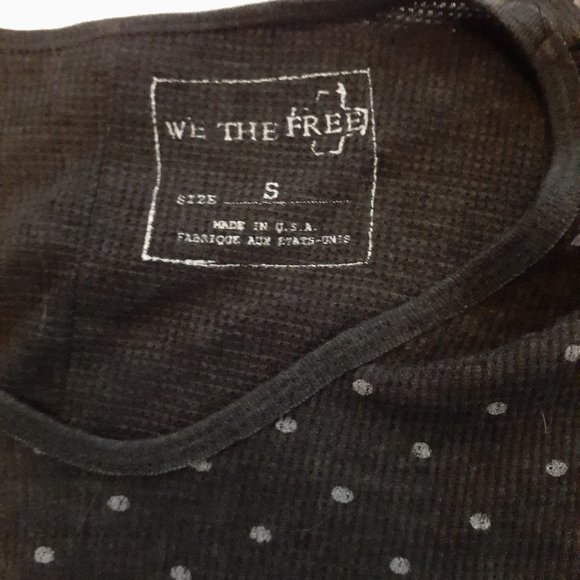 We The Free Pullover Black W/white dots size S - Picture 3 of 6